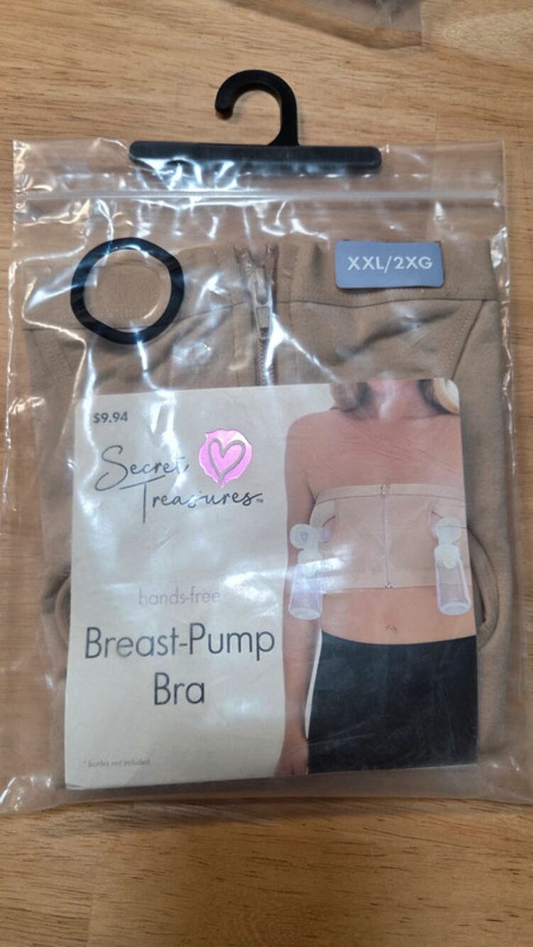 Secret Treasures Hands-Free Breast Pump Bra Size 2XL Beige New in Package